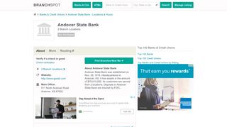 Andover State Bank - 2 Locations, Hours, Phone Numbers …