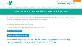 Andover/North Andover Group Exercise Schedule - Merrimack Valley ...