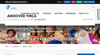 Andover Group Exercise Schedules | YMCA OF GREATER WICHITA