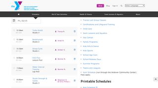 Schedules | YMCA Twin Cities