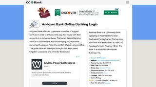Andover Bank Online Banking Login - CC Bank