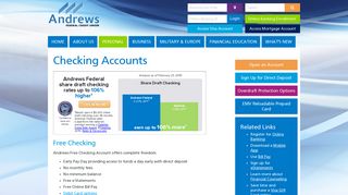 Personal Checking Accounts - Andrews Federal Credit Union