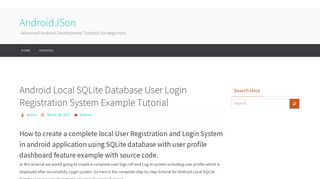 Android Local SQLite Database User Login Registration System ...
