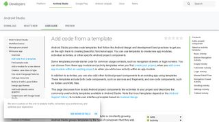 Add code from a template | Android Developers