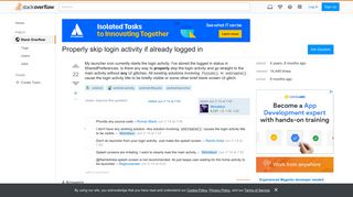 Properly skip login activity if already logged in - Stack Overflow
