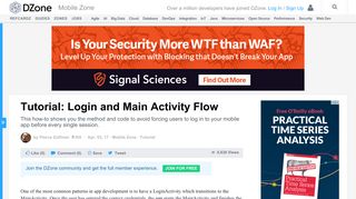 Tutorial: Login and Main Activity Flow - DZone Mobile