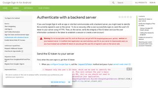 Authenticate with a backend server | Google Sign-In for Android ...