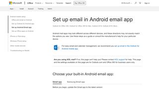 Set up email in Android email app - Office Support