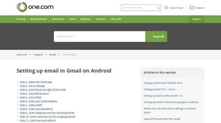 Setting up email in Gmail on Android – Support | One.com