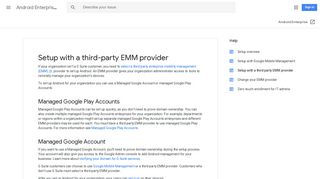 Setup with a third-party EMM provider - Android Enterprise Help