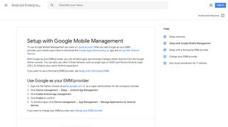 Setup with Google Mobile Management - Android Enterprise Help