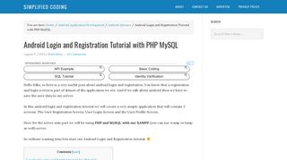 Android Login and Registration Tutorial with PHP MySQL