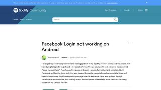 Facebook Login not working on Android - The Spotify Community