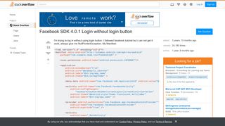 Facebook SDK 4.0.1 Login without login button - Stack Overflow