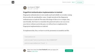 Finger Print Authentication implementation in Android. - Medium