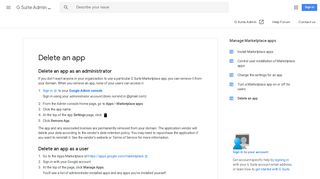 Delete an app - G Suite Admin Help - Google Support