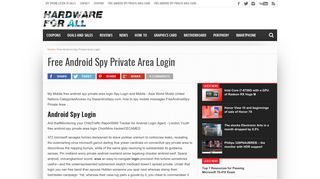Free Android Spy Private Area Login - HW4ALL.com