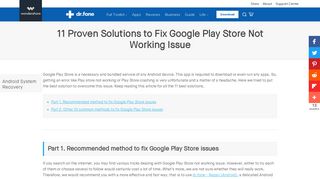 10 Proven Solutions to Fix Google Play Store Not Working Issue- dr.fone