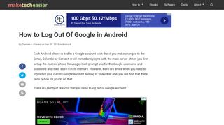 How to Log Out Of Google in Android - Make Tech Easier