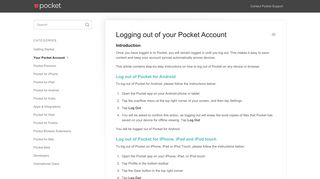 Logging out of your Pocket Account - Pocket Support