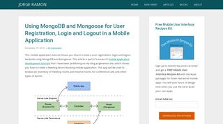 Using MongoDB and Mongoose for User Registration ... - Jorge Ramon