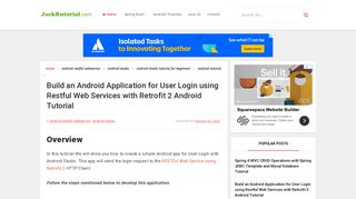Build an Android Application for User Login using Restful Web ...