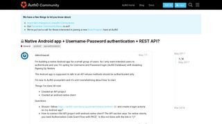 Native Android app + Username-Password authentication + REST API ...