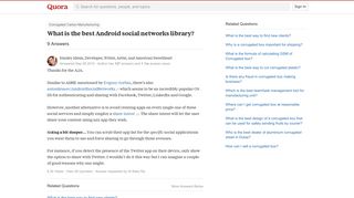 What is the best Android social networks library? - Quora