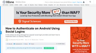 How to Authenticate on Android Using Social Logins - DZone Mobile