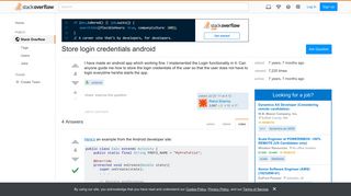 Store login credentials android - Stack Overflow