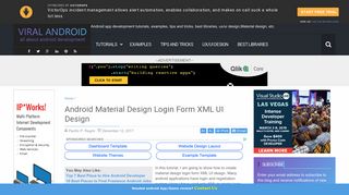 Android Material Design Login Form XML UI Design | Viral Android ...