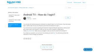 Android TV - How do I login? – Viki Community Support