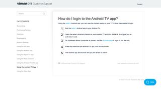 How do I login to the Android TV app? - Vimeo OTT Customer Support