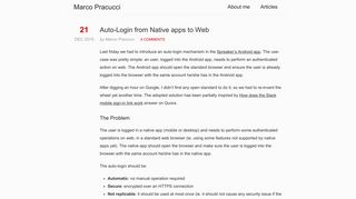 Auto-Login from Native apps to Web - Marco Pracucci