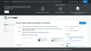 support - How to login programmatically on Android? - Stack Apps