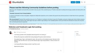 Webview and Facebook Login Not working - Thunkable Community