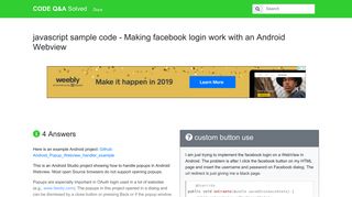 javascript sample code - Making facebook login work with an Android ...