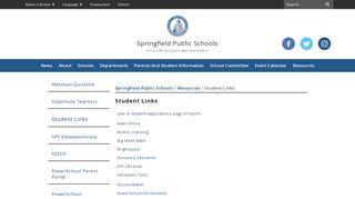 Student Links - Springfield Public Schools