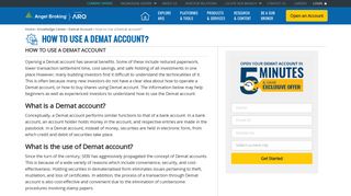 Know How to Use a Demat Account, How to Buy ... - Angel Broking