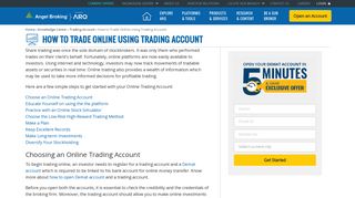 How to Trade Using Online Share Trading Account? – Angel Broking