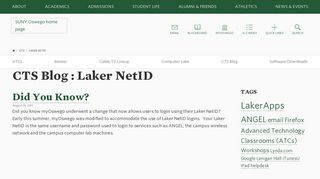 Laker NetID | CTS - SUNY Oswego