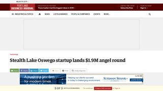 Stealth Lake Oswego startup lands $1.9M angel round - Portland ...