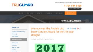 Angie's List Super Service Award Winner's in Charlotte, NC | News ...