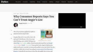 Why Consumer Reports Says You Can't Trust Angie's List - Forbes
