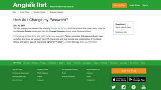 How do I Change my Password? | Angie's List