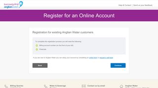 Register for an Online Account - MyAccount - Login - Anglian Water