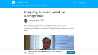 Using Angular Route Guard For securing routes – codeburst