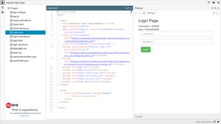 angular login page - Plunker