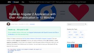 Build an Angular 2 Application with User Authentication in 10 Minutes ...