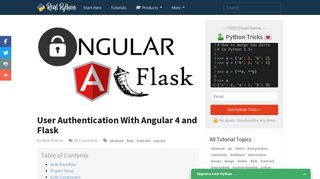 User Authentication With Angular 4 and Flask – Real Python